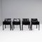 Cab Black Leather Carver Dining Chairs by Mario Bellini for Cassina, Set of 4 2