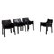 Cab Black Leather Carver Dining Chairs by Mario Bellini for Cassina, Set of 4 1