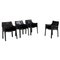 Cab Black Leather Carver Dining Chairs by Mario Bellini for Cassina, Set of 4, Image 1