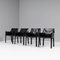 Cab Black Leather Carver Dining Chairs by Mario Bellini for Cassina, Set of 4 4