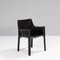 Cab Black Leather Carver Dining Chairs by Mario Bellini for Cassina, Set of 4, Image 6