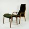 Scandinavian Teak and Green Sheepskin Lamino Chair by Yngve Ekstrom for Swedese, Set of 2, Image 2