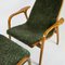 Scandinavian Teak and Green Sheepskin Lamino Chair by Yngve Ekstrom for Swedese, Set of 2 7