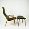 Scandinavian Teak and Green Sheepskin Lamino Chair by Yngve Ekstrom for Swedese, Set of 2 4