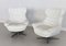 Italian Swivel Armchairs in White Leather, 1980s, Set of 2 20