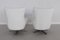 Italian Swivel Armchairs in White Leather, 1980s, Set of 2 7