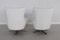 Italian Swivel Armchairs in White Leather, 1980s, Set of 2, Image 7