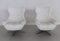 Italian Swivel Armchairs in White Leather, 1980s, Set of 2 5