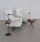 Italian Swivel Armchairs in White Leather, 1980s, Set of 2, Image 4