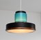 Modernist Pendant Lamp in Teal Glass 6
