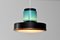 Modernist Pendant Lamp in Teal Glass 9
