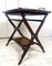Antique Bamboo Leg Butler Table with Leather Print Tray 14