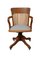 Early 20th Century Solid Oak Swivel Desk Chair, Image 1