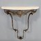 Baroque Style Wall-Mounted Console Table with Demilune Marble Top, Italy 1