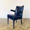 Fauteuil Mid-Century en Cuir Bleu, 1970s 1