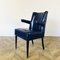 Mid-Century Blue Leather Lounge Chair, 1970s, Image 1