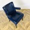 Fauteuil Mid-Century en Cuir Bleu, 1970s 4