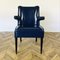 Fauteuil Mid-Century en Cuir Bleu, 1970s 5