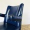 Fauteuil Mid-Century en Cuir Bleu, 1970s 6