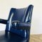 Mid-Century Blue Leather Lounge Chair, 1970s 6