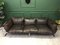 Vintage Swedish Metal, Chrome & Leather 3-Seater Sofa 3