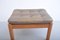 Stool or Footstool in Teak with Leather Cushion, Image 3