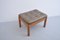 Stool or Footstool in Teak with Leather Cushion, Image 1