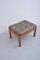 Stool or Footstool in Teak with Leather Cushion, Image 6