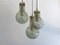Lámpara de araña con tres lámparas colgantes Maxi de vidrio y latón de Raak, the Netherlands, años 60, Imagen 1