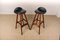 Danish OD61 High Stools in Teak & Black Skai by Erik Buch for Oddense Maskinsnedkeri A / S, 1964, Set of 2, Image 2