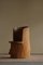 Sedia Stump Mid-Century brutalista in legno di pino massiccio, Immagine 6