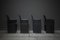 Schwarze Leder Esszimmerstühle von Tito Agnoli für Matteo Grassi, 4er Set 3