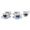 Royal Copenhagen Blaue Blumen Eckige Kaffeetassen mit Untertassen und Milchkännchen, 9er Set 1