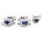 Royal Copenhagen Blue Flower Angular Coffee Cups with Saucers and Creamer, Set of 9, Image 1