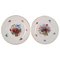 Antique Porcelain Plates with Hand-Painted Flower Baskets, Set of 2 1