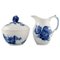 Royal Copenhagen Blue Flower Braided Sugar Bowl and Cream Jug, 1960s, Set of 2 1