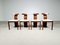 Vintage Italian Walnut and Boucle Dining Chairs, 1960s, Set of 4 1