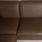 Brown Leather Sofa with Stool from Marquardt, Set of 2 5