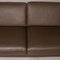 Brown Leather Sofa with Stool from Marquardt, Set of 2 4