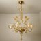 Large Venetian Chandelier in Gilded Murano Glass by Barovier, 1950s, Image 14
