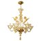 Large Venetian Chandelier in Gilded Murano Glass by Barovier, 1950s, Image 1