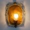 Wandlampen aus Messing & braunem mundgeblasenem Muranoglas von J. Kalmar, 2er Set 4