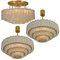 Large Glass Brass Light Fixtures from Doria, Germany, 1969, Set of 3 2