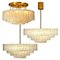 Large Glass Brass Light Fixtures from Doria, Germany, 1969, Set of 3 1