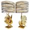 Lampes de Bureau Fighting Birds en Laiton, 1960s, Set de 2 1