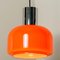 Orange Blown Pendant Lights from Peill & Putzler, 1970s, Set of 2, Image 4