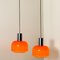 Orange Blown Pendant Lights from Peill & Putzler, 1970s, Set of 2, Image 5