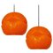 Geometrical Cast Opaque Orange Glass Fixtures from Peill & Putzler, Set of 2, Image 1