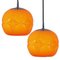 Geometrical Cast Opaque Orange Glass Fixtures from Peill & Putzler, Set of 2 2
