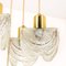 Cascading Textured Glass and Brass Chandelier, Austria, 1960s 6